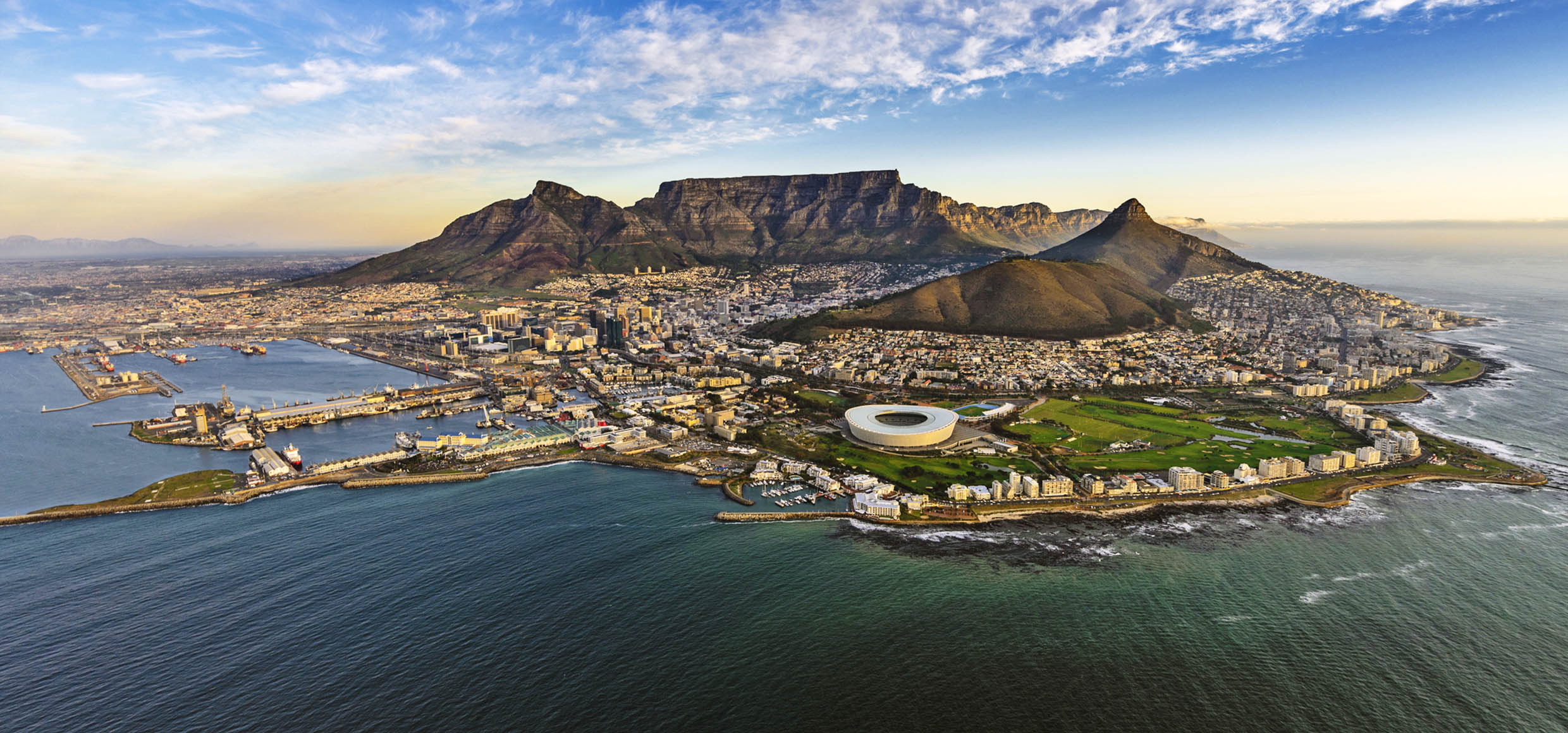 Aerial shot of Table Mountain