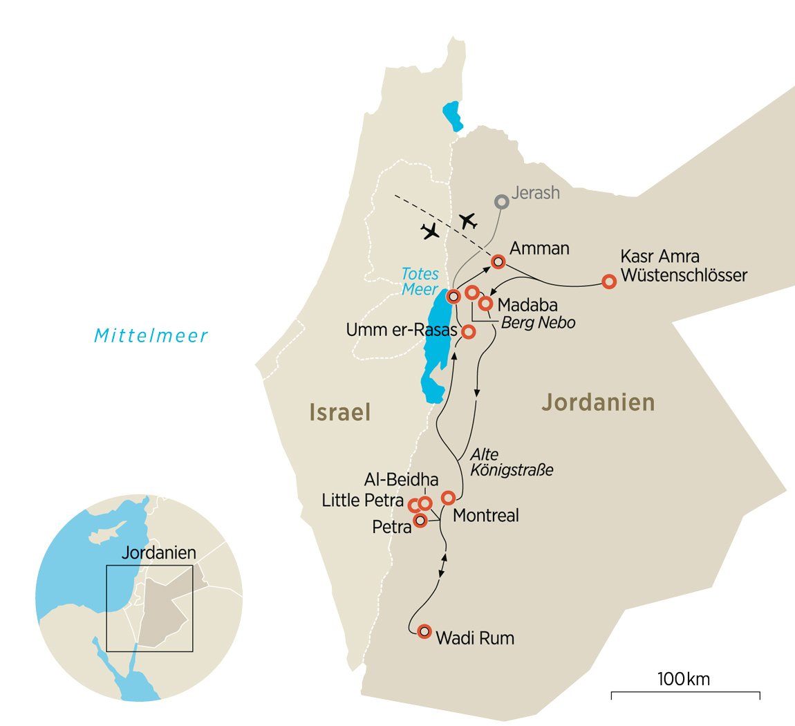 Jordanien Erhabene Antike Grosse Naturschonheit Zeit Reisen