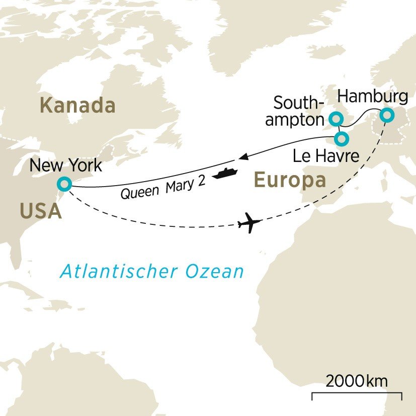 Von Hamburg nach New York Mit der »Queen Mary 2« | ZEIT REISEN