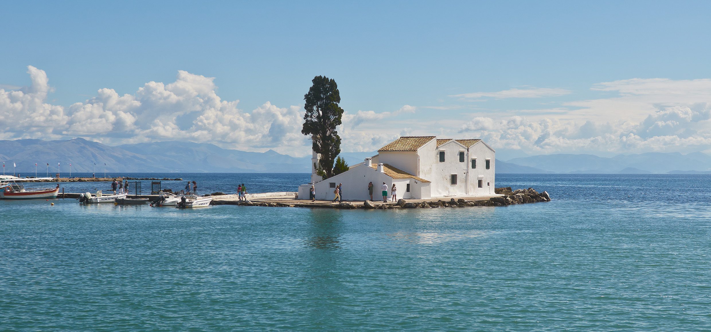 Vlacherna Monastery of Kanoni on Corfu.