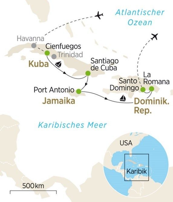 Karte Kuba