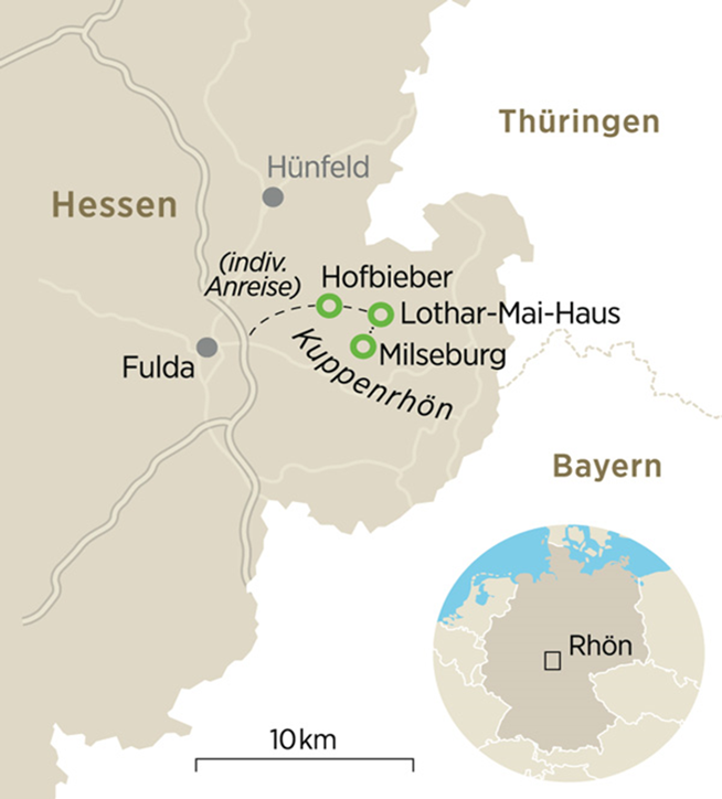 Karte Rhön Deutschland