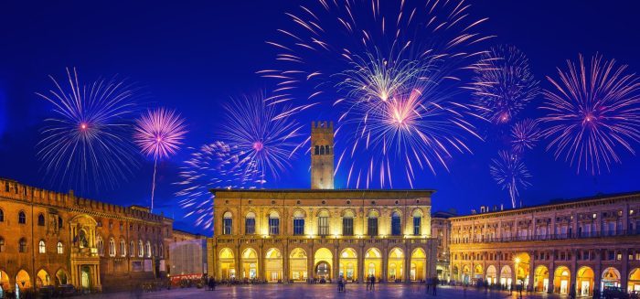 Bologna-Italien-Feuerwerk