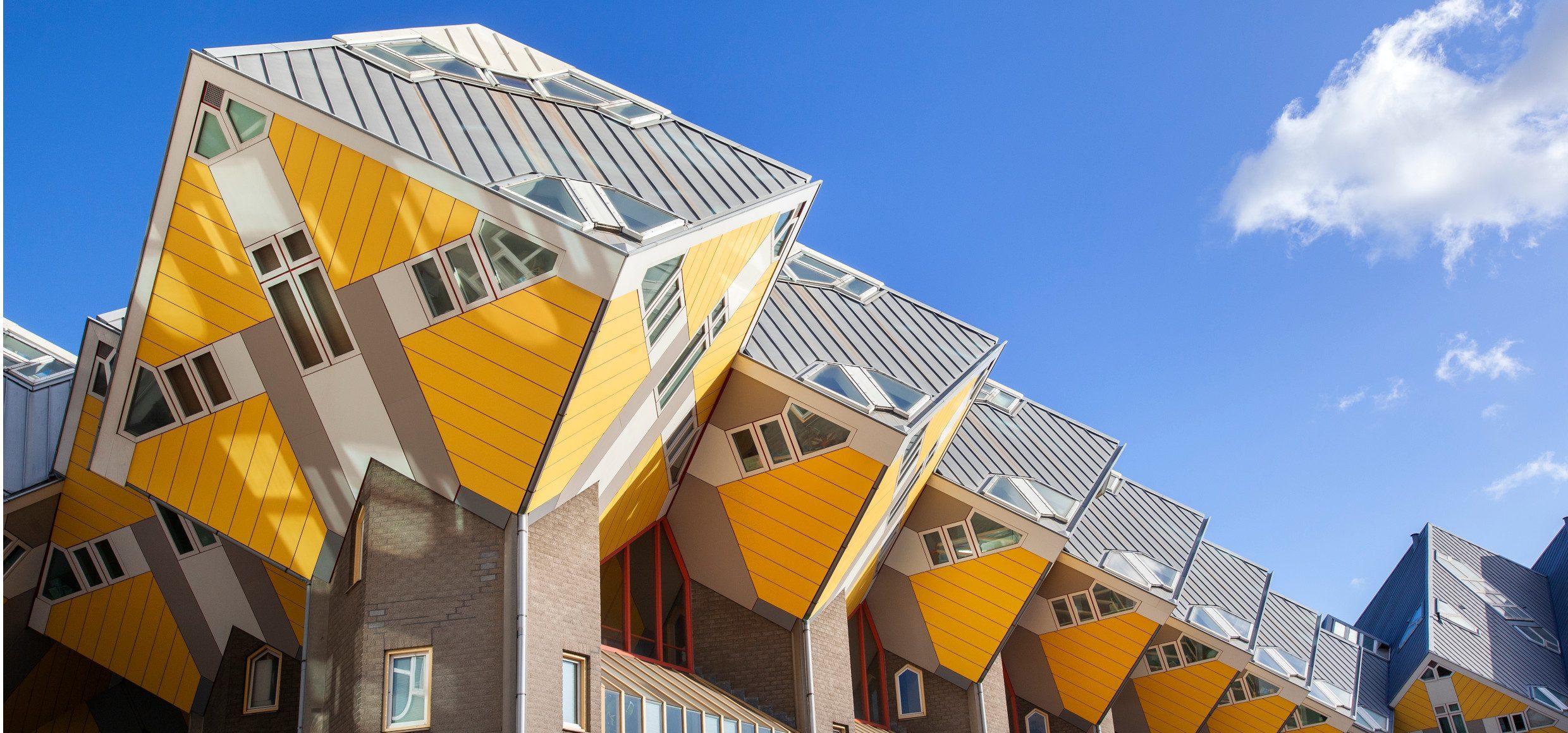 Gelbe Kubushäuser-Architektur-Rotterdam-Niederlande