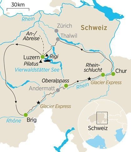 Karte 454 Zug Luzern