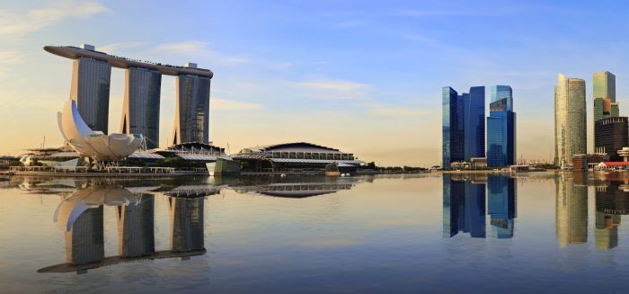 Singapur Asien Skyline Marina Bay