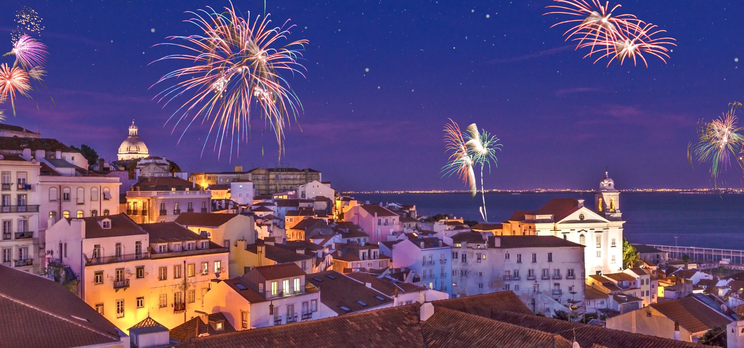 Lissabon Feuerwerk Silvester