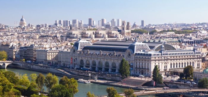 Aufmacher Paris Frankreich Luftaufnahme Seine Stadt Orsay Museum