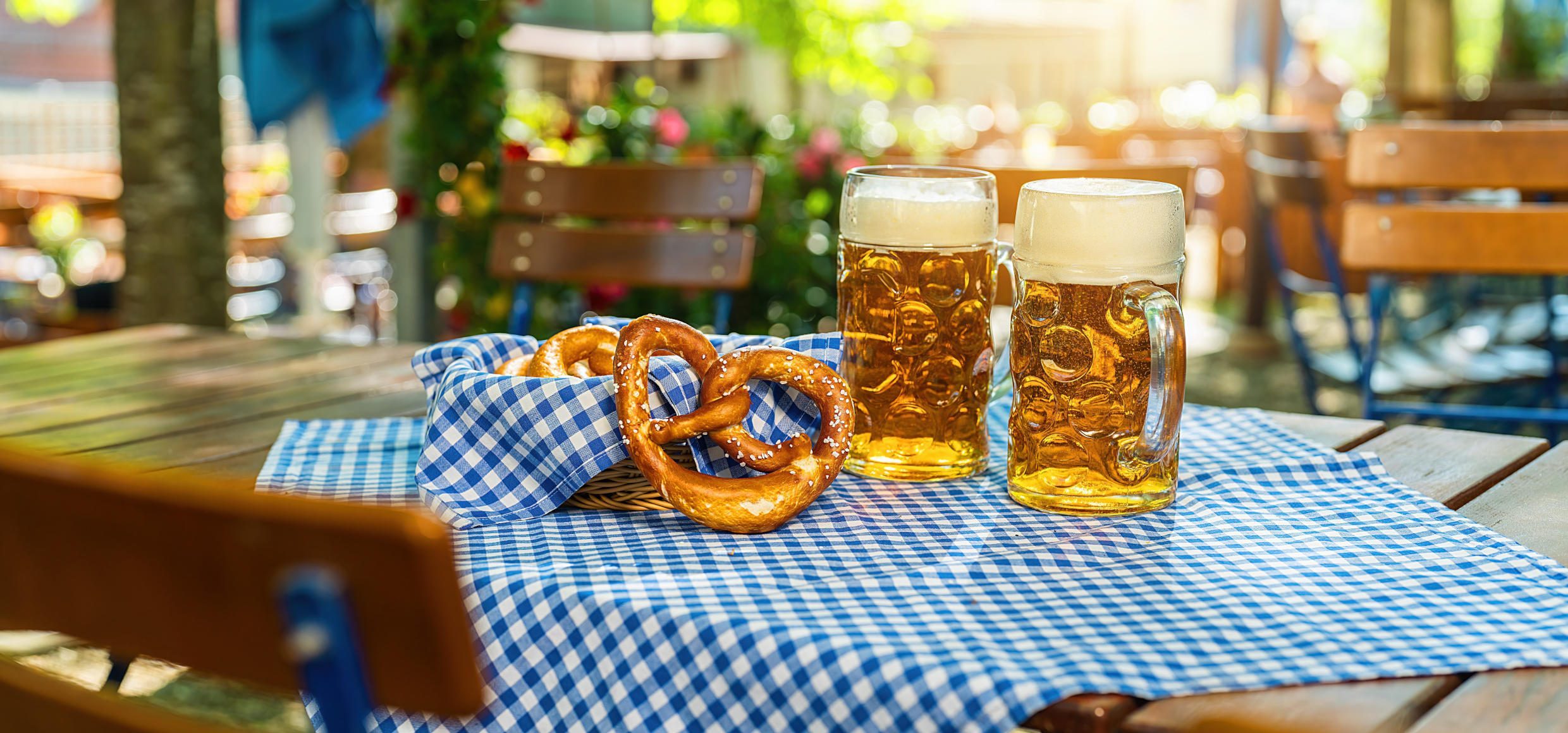 Biergarten Bier Brezel